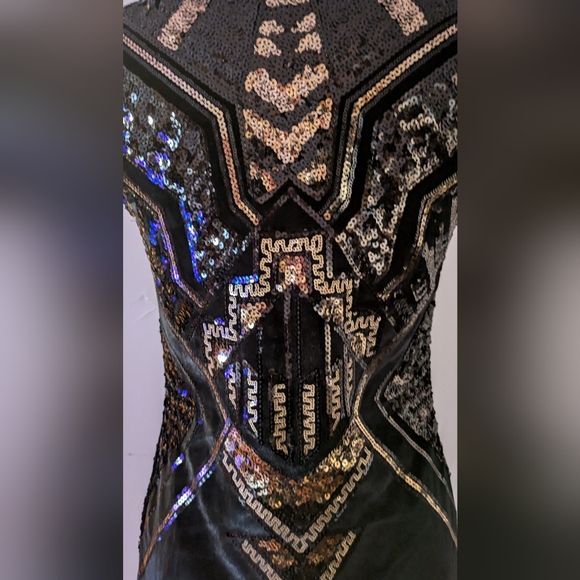 Express Geometric Pattern Sequin Dress Size XS - Picture 2 of 5